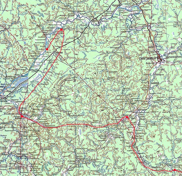 Madern map of the Robinson Crusoes trip