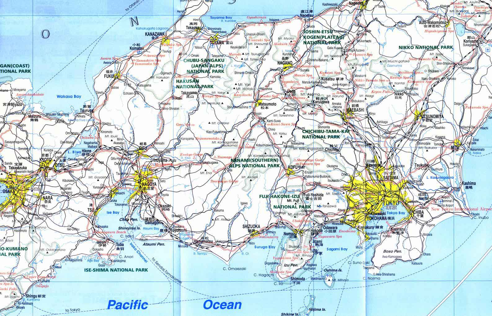 Большая њарта центральной Японии. Map of Japan