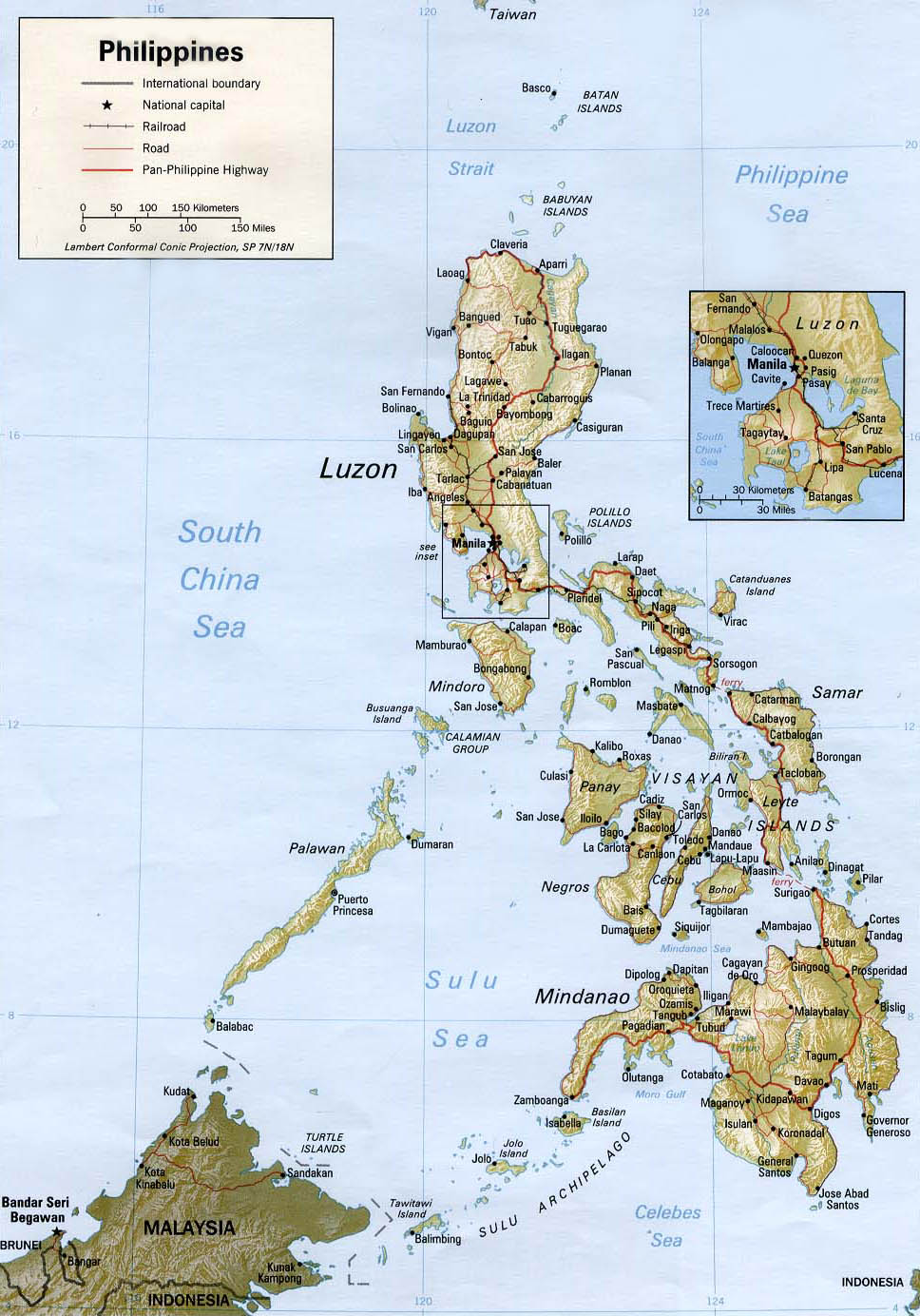 Большая административная карта Филиппин. Map of Philippines