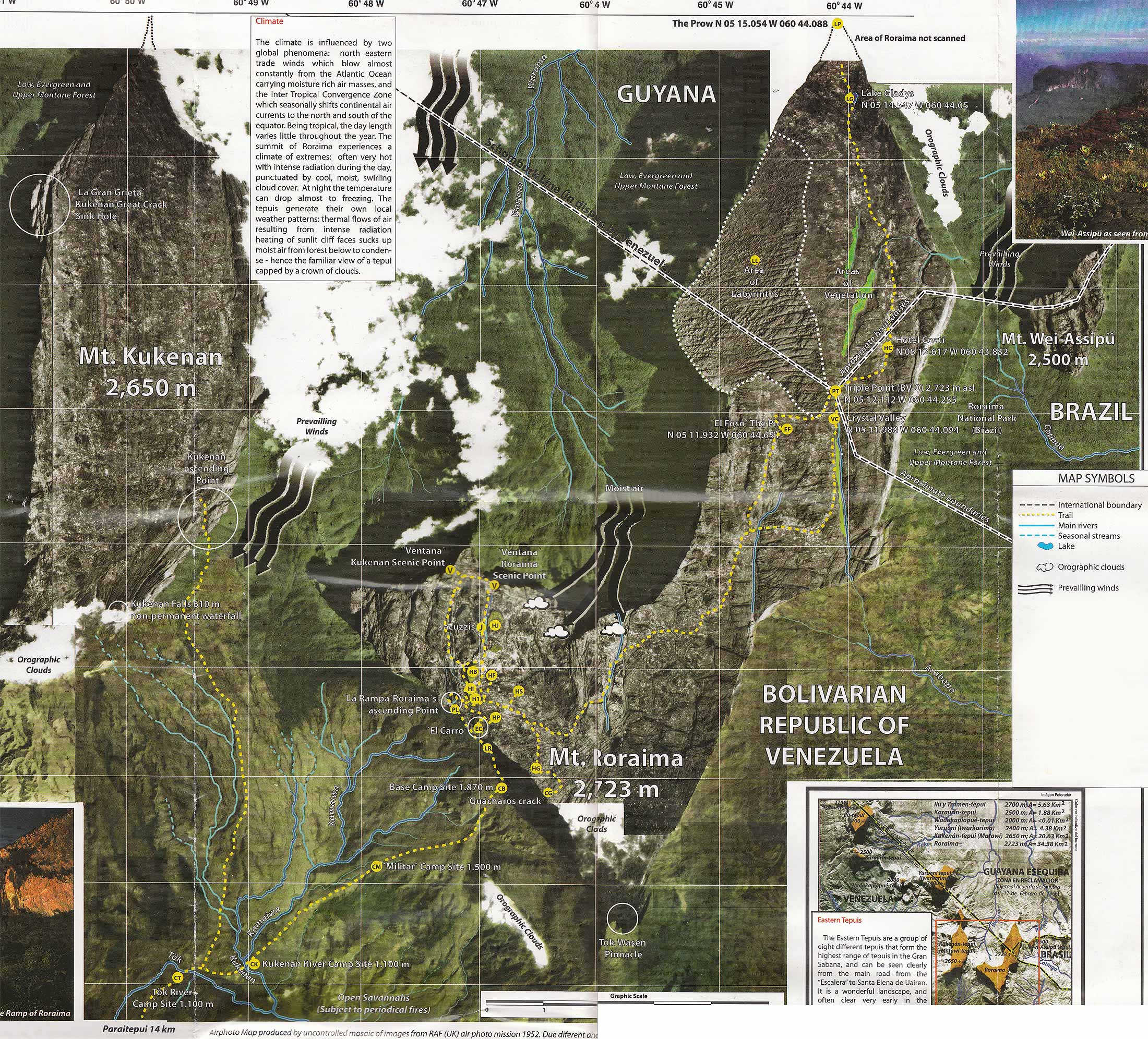 Большая њарта Рораймы, Венесуэла. Map of Venezuela