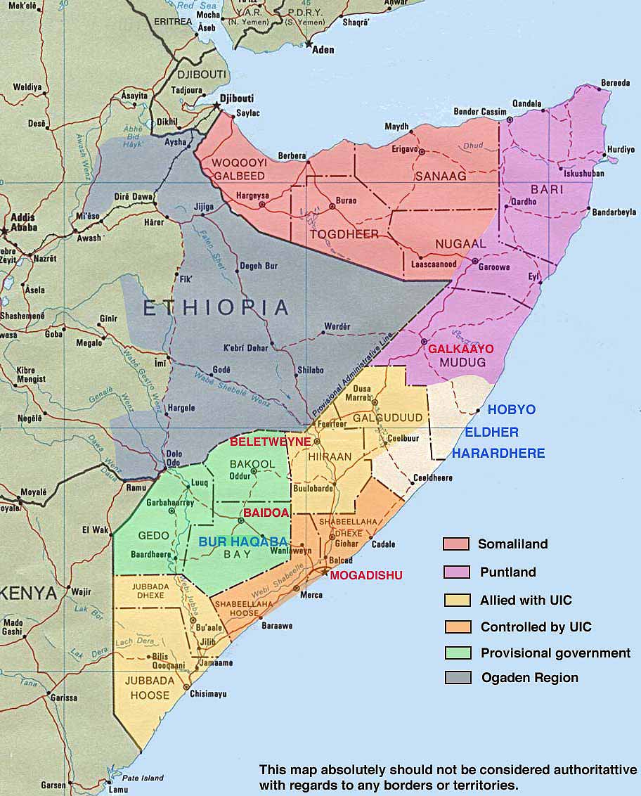 Большая административная карта Сомали. Map of Somalia