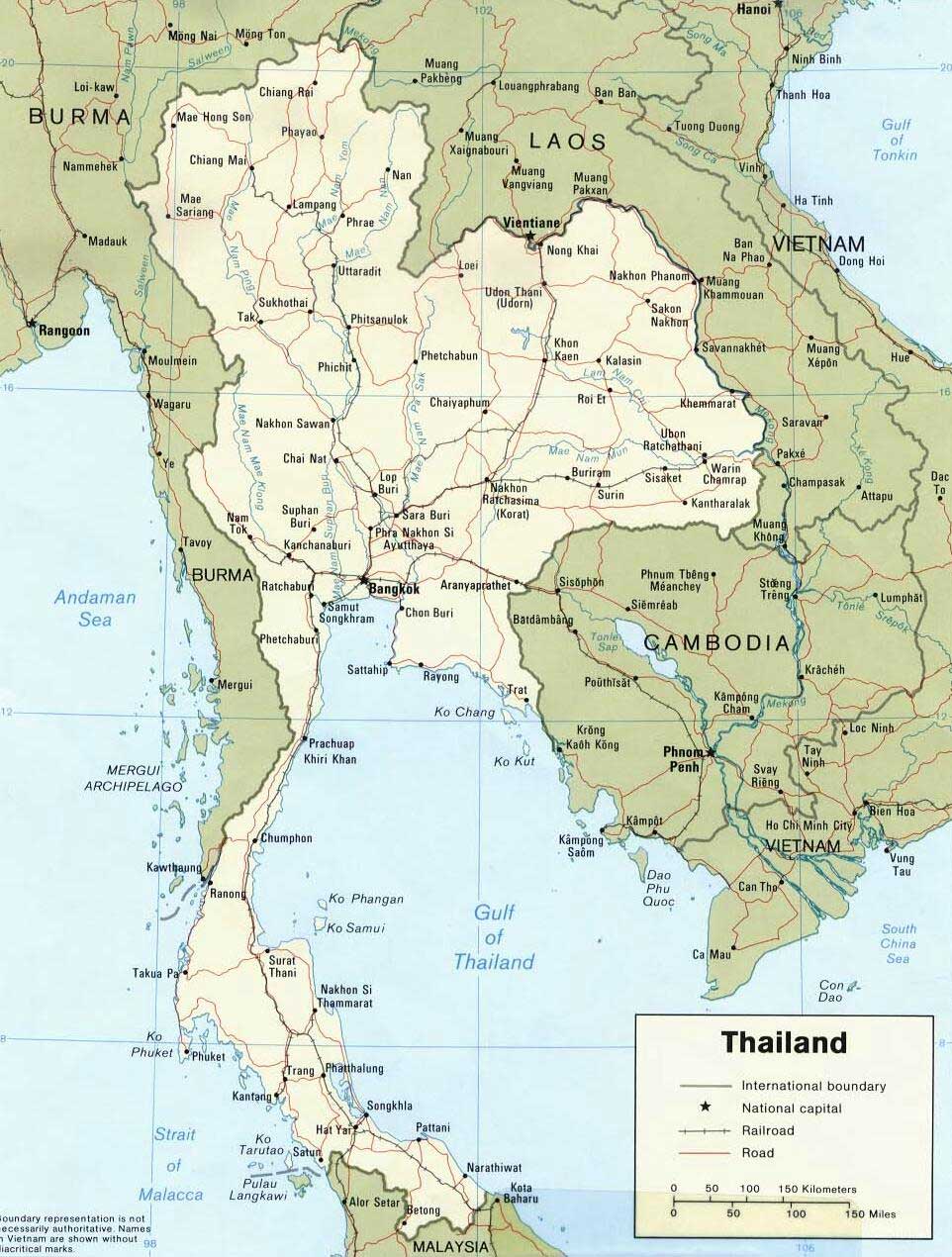 Большая административная карта Таиланда. Map of Thailand