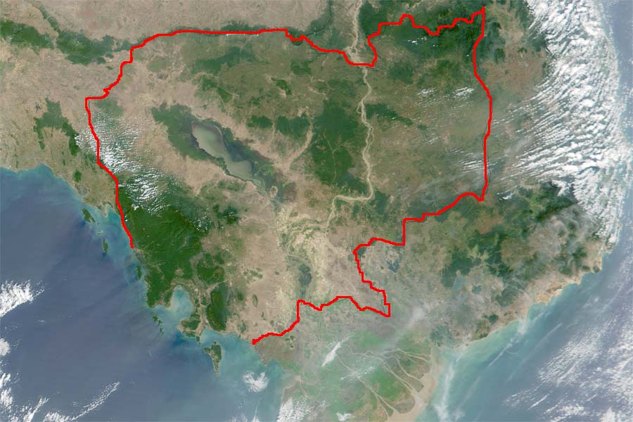 Большая карта Камбоджи. Map of Cambodia