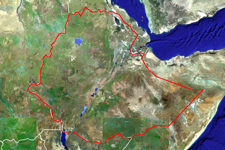 Большая карта Эфиопии. Map of Ethiopia