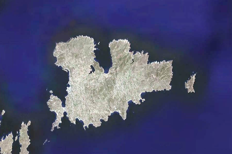 Большая њарта острова Миконос. Map of Greece