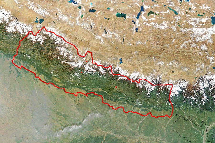 Большая карта Непала. Map of Nepal