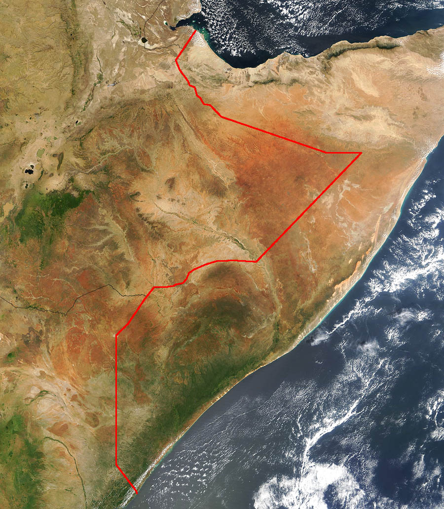 Большая карта Сомали. Map of Somalia