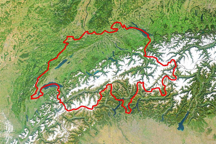 Большая карта Швейцарии. Map of Switzerland